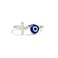 rgwtgkyh Adjustable Evil Eye Ring Silver Dainty Open Adjustable Rings Cross Evil Eye Jewelry for Women Energy Protection Ringa