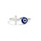 rgwtgkyh Adjustable Evil Eye Ring Silver Dainty Open Adjustable Rings Cross Evil Eye Jewelry for Women Energy Protection Ringa