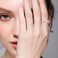 Sonateomber Gold White Bow Adjustable Eternity Promise Ring for Women Trendy Cute Rhinestone Diamond Cubic Zirconia Open Stackable Ring Prom Bridal Wedding Finger Statement Jewelry Gift