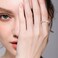 Sonateomber Gold White Bow Adjustable Eternity Promise Ring for Women Trendy Cute Rhinestone Diamond Cubic Zirconia Open Stackable Ring Prom Bridal Wedding Finger Statement Jewelry Gift