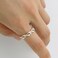 Sonateomber Gold White Bow Adjustable Eternity Promise Ring for Women Trendy Cute Rhinestone Diamond Cubic Zirconia Open Stackable Ring Prom Bridal Wedding Finger Statement Jewelry Gift