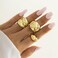 Sora Tuki Rings for Women Chunky Rings Set Adjustable Stackable Ring for Women Bold Thick Statement Ring Trendy Chunky Jewelry Style 2 G 3pcs