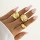 Sora Tuki Rings for Women Chunky Rings Set Adjustable Stackable Ring for Women Bold Thick Statement Ring Trendy Chunky Jewelry Style 2 G 3pcs