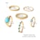 Stringex Gold Turquoise Rings for WomenVintage Bohemian Statement Ring Set Trendy Green Stone Stackable Western RingsBoho Everyday Jewelry Accessories GiftsGold1
