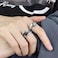 TUCEWP 2Pcs Y2k Rings for Women Black Silver Star Statement Rings Punk Grunge Goth Chunky Rings Adjustable Open Ring Set Fashion Irregular Silver Stacking Thumb Rings Cute Christmas Birthday Gift