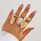 VRNGI Chunky Rings for Women Adjustable Thick Rings Set Trendy Statement Stackable Ring for Women Chunky Jewlery Irregular Dome Flower Finger Knkuckle Thumb Ring