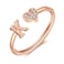 WFYOU Heart Initial Ring for Women Silver Rose Gold Plated Heart Capital Letter Initial Ring Stackable Rings for Women Adjustable Alphabet Letter Rings Jewelry Gifts