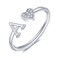 WFYOU Heart Initial Ring for Women Silver Rose Gold Plated Heart Capital Letter Initial Ring Stackable Rings for Women Adjustable Alphabet Letter Rings Jewelry Gifts