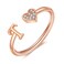 WFYOU Heart Initial Ring for Women Silver Rose Gold Plated Heart Capital Letter Initial Ring Stackable Rings for Women Adjustable Alphabet Letter Rings Jewelry Gifts