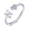 WFYOU Heart Initial Ring for Women Silver Rose Gold Plated Heart Capital Letter Initial Ring Stackable Rings for Women Adjustable Alphabet Letter Rings Jewelry Gifts