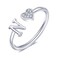 WFYOU Heart Initial Ring for Women Silver Rose Gold Plated Heart Capital Letter Initial Ring Stackable Rings for Women Adjustable Alphabet Letter Rings Jewelry Gifts