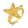 WOWORAMA Chunky Gold Star Rings for Women Hammered Starfish Stackable Rings Adjustable Sea Star Statement Ring Summer Ocean Gold Open Rings Lucky Star Promise Rings