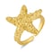WOWORAMA Chunky Gold Star Rings for Women Hammered Starfish Stackable Rings Adjustable Sea Star Statement Ring Summer Ocean Gold Open Rings Lucky Star Promise Rings