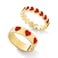 YOOESTORES82 2PCS Colorful Heart Ring Band Rings Set for Women Couple Cute Love Heart Plain Stackable Finger Rings Wedding Preppy Jewelry Gift
