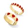 YOOESTORES82 2PCS Colorful Heart Ring Band Rings Set for Women Couple Cute Love Heart Plain Stackable Finger Rings Wedding Preppy Jewelry Gift