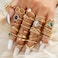 ZOVOLI Golden Boho Knuckle Rings Set for Women Vintage Stackable Dainty Joint Finger Golden Jewelry Set with Love Pearl and Sparkling Crystals