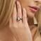Barzel 18k Black Rhodium Plated Created Fire Opal Ring With Cubic Zirconia Accents Black Rhodium Fire Opal 6