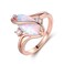 Barzel 18K Rose Gold Plated Created Fire Opal Ring With Cubic Zirconia Accents Rose Gold Fire Opal 9