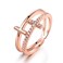 Barzel 18k Rose Gold Plated Cubic Zirconia Double Cross Ring Rose Gold 7