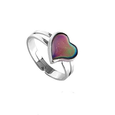 Caiyao Love Heart Bear Dinosaur Color Change Ring Mood Emotion Temperature Adjustable Index Ring for WomenHeart
