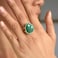 LDADAN Crystal Ring for Women Natural Rose Quartz Green Fluorite Ring for Her Teardrop Shape Gemstone Ring Boho Ring for Gift Handmade rose quartz Jewelry Gold Adjustable Ring Green Strawberry Quartz