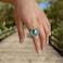 LDADAN Crystal Ring for Women Natural Rose Quartz Green Fluorite Ring for Her Teardrop Shape Gemstone Ring Boho Ring for Gift Handmade rose quartz Jewelry Gold Adjustable Ring Green Strawberry Quartz