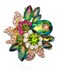CSY Womens Dazzling Austrian Crystal Leaves Flower Cocktail Statement Rings Stretch Adjustable Ring for Party Wedding Brides Bridesmaids magic color