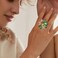 CSY Womens Dazzling Austrian Crystal Leaves Flower Cocktail Statement Rings Stretch Adjustable Ring for Party Wedding Brides Bridesmaids magic color