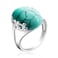 DALEGEM Natural Blue Oval Turquoise Stone Ring for WomenS925 Sterling Silver Real Genuine Quartz Gemstone Turkey Ring Jewelry StoneA 9