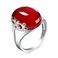 DALEGEM Natural Clear Transparent Red Crystal Ring for WomenS925 Sterling Silver Edged with Flower Vine Thick Genuine Quartz Gemstone Turkey Ring Jewelry StoneA 10
