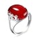 DALEGEM Natural Clear Transparent Red Crystal Ring for WomenS925 Sterling Silver Edged with Flower Vine Thick Genuine Quartz Gemstone Turkey Ring Jewelry StoneA 10