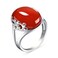 DALEGEM Natural Red Jade Agate Stone RingS925 Sterling Silver Edged with Flower Vine Genuine Gemstone Turkey Ring Jewelry for Women StoneC 8