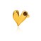 Dikixe Elegant HeartShaped Brown Tigers Eye Ring GoldPlated Stainless Steel Open Adjustable Ring Unique Bold Design for Women