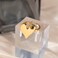 Dikixe Elegant HeartShaped Brown Tigers Eye Ring GoldPlated Stainless Steel Open Adjustable Ring Unique Bold Design for Women