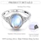 Florideco 925 Sterling Silver Moonstone Ring for Women 18K White Gold Plated Rainbow Moon Stone Rings Victorian Style Gemstone Solitaire Oval Moonstone Ring ML8