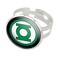 GRAPHICS & GRAPHICS MORE Green Lantern Logo Silver Plated Adjustable Novelty Ring
