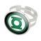 GRAPHICS & GRAPHICS MORE Green Lantern Logo Silver Plated Adjustable Novelty Ring