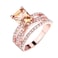 Greendou Fashion Jewelry 14k Rose Gold Plated Sterling Silver Square Champagne Zirconia Ring Size 510 6