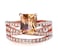 Greendou Fashion Jewelry 14k Rose Gold Plated Sterling Silver Square Champagne Zirconia Ring Size 510 6