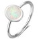 iSilver Fire Opal Sterling Silver Plain Wedding Engagement Ring 8