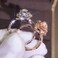 JESMING 3D Rose Ring CZ Simulated Diamond Ring Rose Gold Ring Rose Flower Ring for Women Rose Gold7