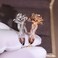JESMING 3D Rose Ring CZ Simulated Diamond Ring Rose Gold Ring Rose Flower Ring for Women Rose Gold7