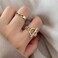 JONAYUOV Cuban Chain Ring with OT buckle Toggle Clasp Decor Open Adjustable Rings Punk Style Ring for Women Gold E