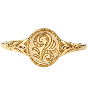 JUDE Jude Jewelers Stainless Steel Leaf Flower Signet Style Wedding Statement Promise Anniversary Engagement Ring Gold 5