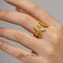 KELMALL Gold Plated Rings for Women Non Tarnish Statable Stainless Steel Chunky Adjustable Statement Cocktail Rings