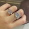 KURTCB Y2k Rings Irregular Moonstone Carnelian Opal Rings Set Grunge Agate Bud Flower Finger Rings Opening Adjustable Rings for Women White Ring