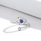 Lit Wall 3Pcs Silver Evil Eye Ring 18k White Gold Plated Adjustable Cubic Zirconia Evil Eye Rings for Women