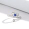 Lit Wall 3Pcs Silver Evil Eye Ring 18k White Gold Plated Adjustable Cubic Zirconia Evil Eye Rings for Women