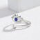 Lit Wall 3Pcs Silver Evil Eye Ring 18k White Gold Plated Adjustable Cubic Zirconia Evil Eye Rings for Women