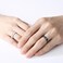 MIFYNN Matching Couple Rings Promise Engagement Set Adjustable Silver Statement Rings Valentines Day Gifts BlackWhite